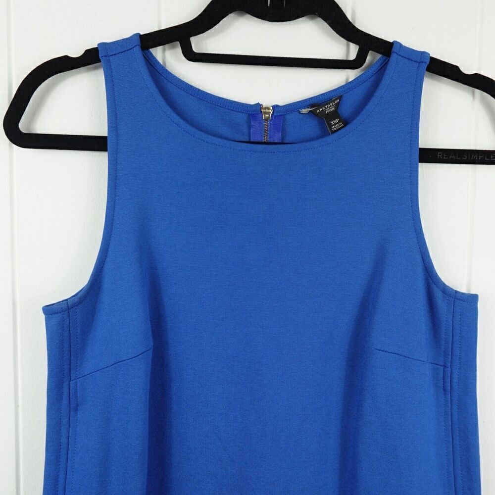 Ann Taylor Womens Blue Sleeveless Dress XX-Small - Picture 4 of 9